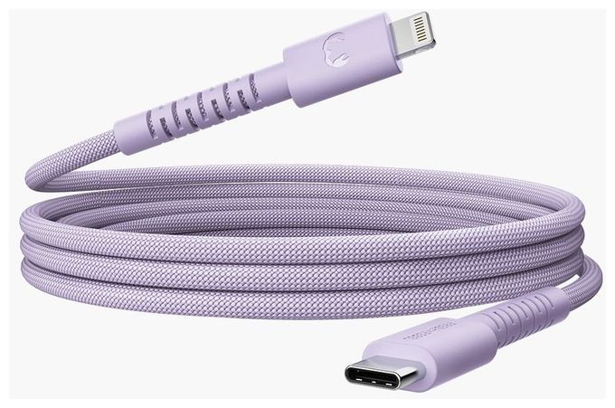 Stecker Rundkabel Lightning auf USB C bis 30 W 2 m  FlexWave (Violett) 