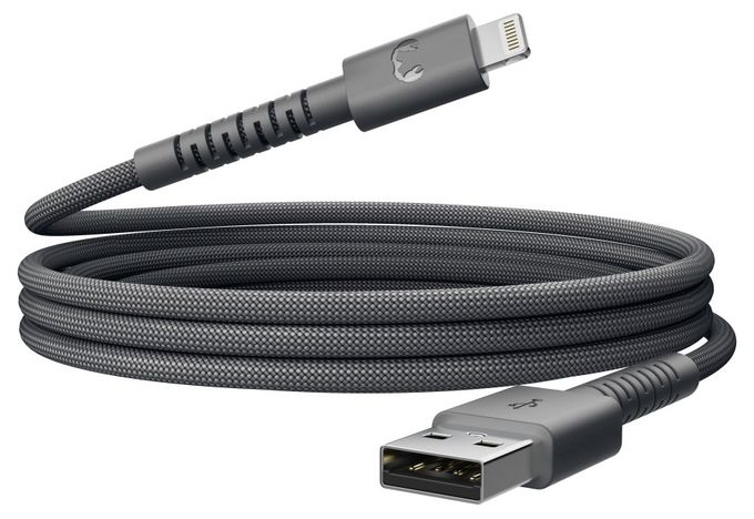 Stecker Rundkabel Lightning auf USB A 2 m  FlexWave (Grau) 