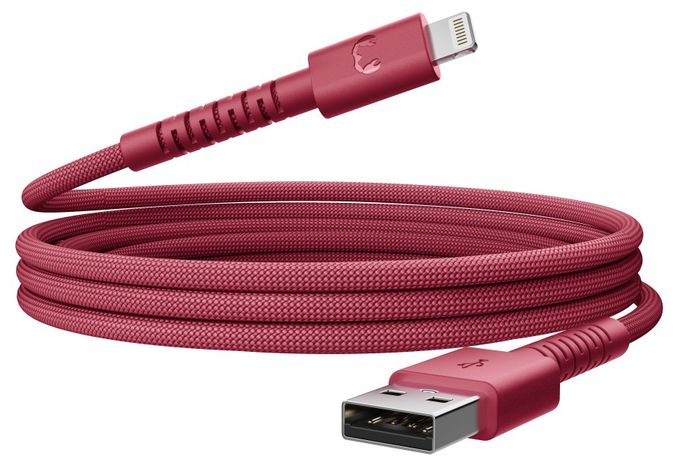 Stecker Rundkabel Lightning auf USB A 2 m  FlexWave (Rot) 