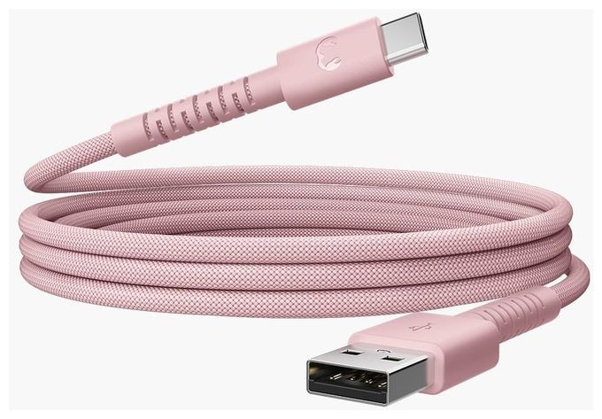 Stecker Rundkabel USB A auf USB C 2 m  FlexWave (Pink) 