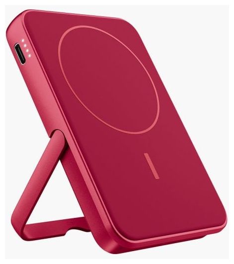 5000 mAh Powerbank USB Typ-C Kabelloses Laden  Wireless Magnetic (Rot) 