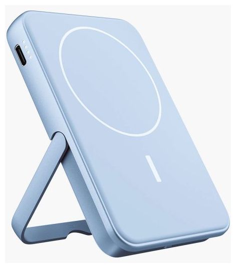 5000 mAh Powerbank USB Typ-C Kabelloses Laden  Wireless Magnetic (Blau) 