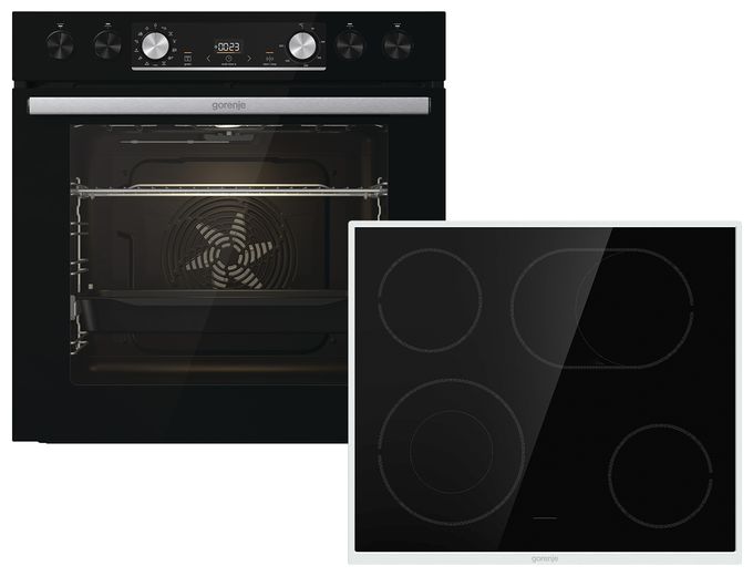 Herdset maxi AutoClean Ecoclean mit 60 cm Glaskeramik Kochfeld Black Set 4 (BCX6737E05BG + ECD634X) 