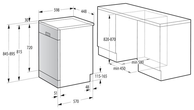 45 cm Geschirrspüler freistehend Leise 10 Maßgedecke aquaStop Funktion Auto Open GS541C10X 