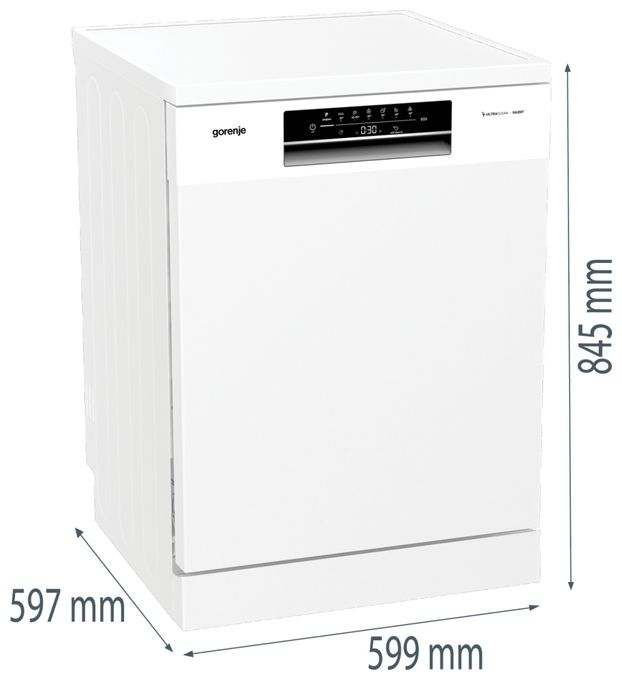 60 cm Geschirrspüler freistehend Leise 14 Maßgedecke aquaStop Funktion Auto Open GS642D90W 