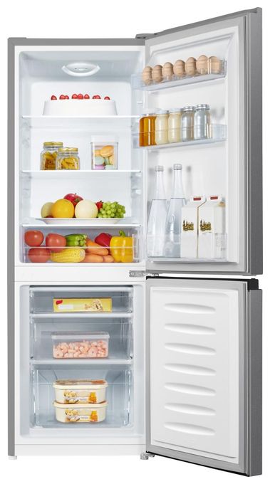 122 l / 53 l Kühl-Gefrierkombi freistehend 156 kWh Jahr  RK14DPS4 (Grau, Silber) 