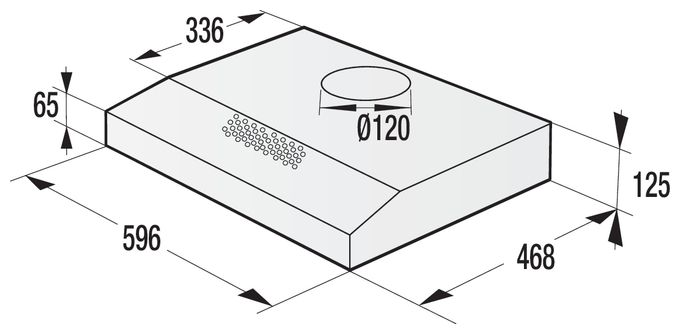Abluft/Umluft Dunstabzugshaube/Esse Unterbau 60 cm (Weiß) WHU629EW/S 