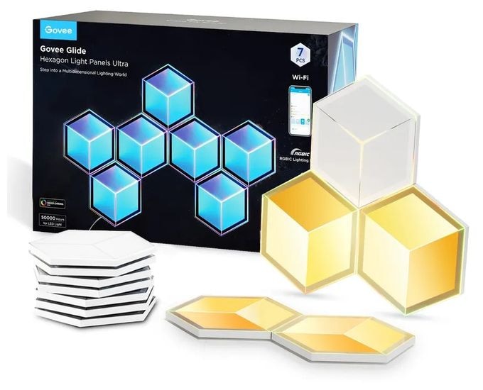LED Intelligente Wandleuchte Multi AC H606A Glide Hexa Ultra Lichtpaneele 7-pack 