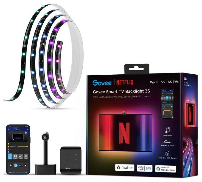 LED Intelligenter Leuchtstreifen Multi H6098 Netflix Envisual TV Backlight für 55-65" TVs 