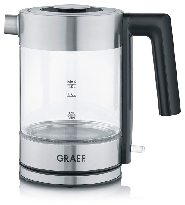 1,0 l Wasserkocher 2000 W (Schwarz, Edelstahl, Transparent) WK300 