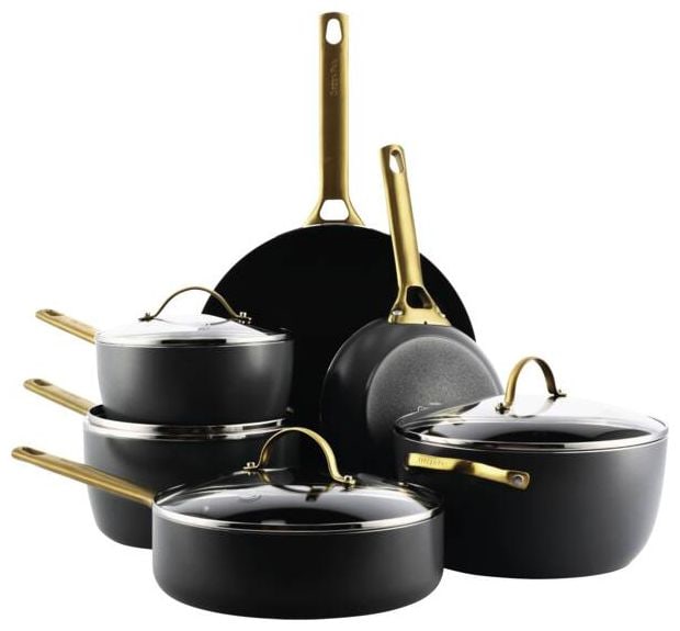  Padova Reserve Kochtopfset 6-teilig (Schwarz, Gold) 