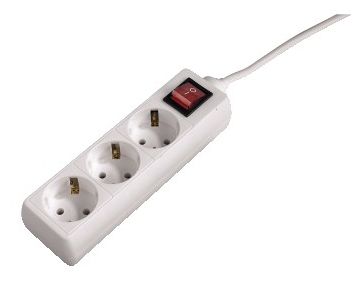 3-fach 1,4 m  030382 Steckdosenleiste mit Schalter (Weiß) 