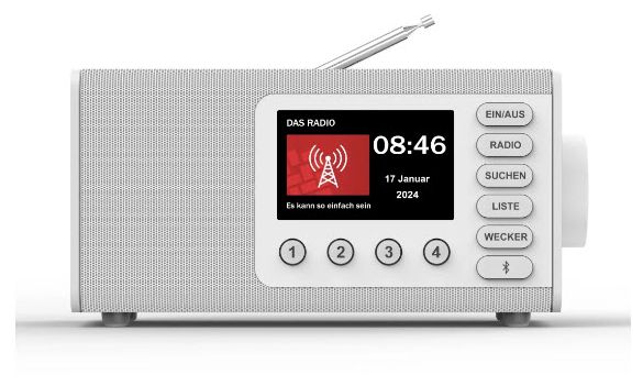 Bluetooth DAB, DAB+, FM Radio Persönlich  054297 DR1001BT (Weiß) 