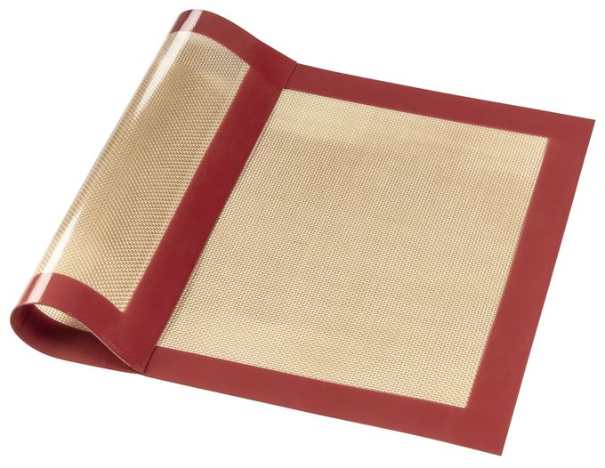 111470 Backmatte aus Silikon, eckig, 40 x 30 cm, Rot-Braun 