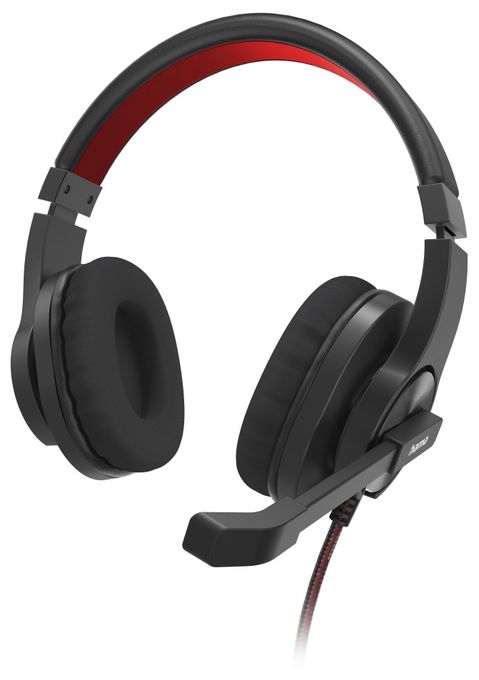 Over Ear Kopfhörer Kabelgebunden USB Typ-A  139937 HS-USB400 V2 (Schwarz, Rot) 