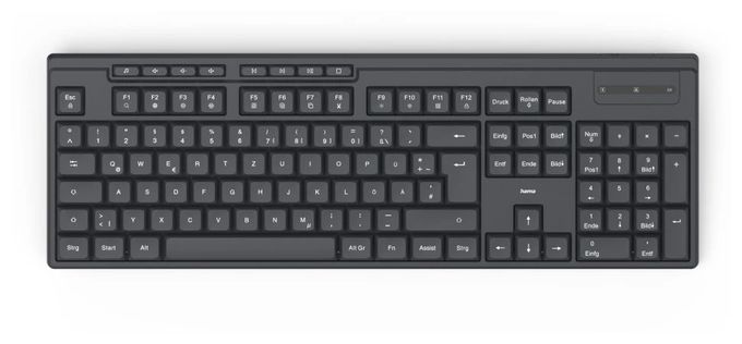 Heimbüro Tastatur RF Wireless 2.4 GHz  173055 WK-200 (Schwarz) 