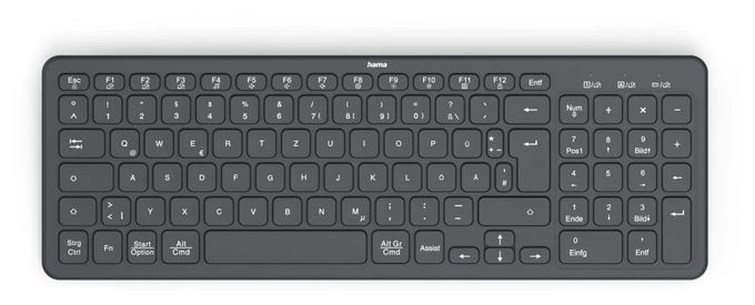 Heimbüro Tastatur RF Wireless + Bluetooth 2.4 GHz  173057 WK-300 (Schwarz) 