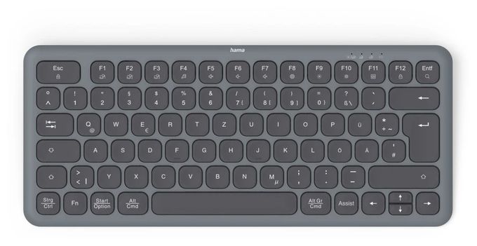 Heimbüro Tastatur RF Wireless + Bluetooth 2.4 GHz (Schwarz, Dunkles Grau) 173059 WK-500 