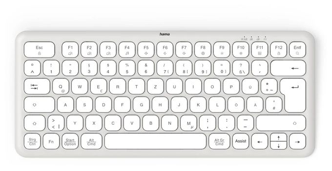 Heimbüro Tastatur RF Wireless + Bluetooth 2.4 GHz  173060 WK-500 (Grau, Weiß) 