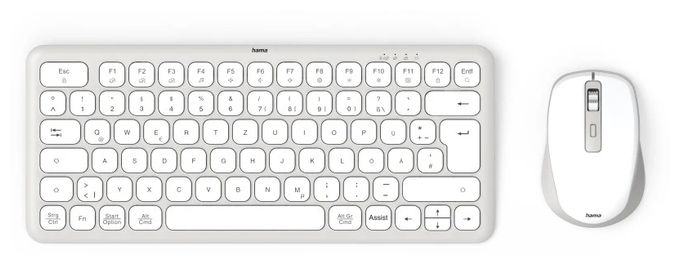 Home Tastatur USB + RF Wireless + Bluetooth 2.4 GHz  173062 WKM-500 (Grau, Weiß) 