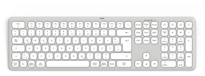 Heimbüro Tastatur RF Wireless + Bluetooth 2.4 GHz  173064 WK-550 (Grau, Weiß) 