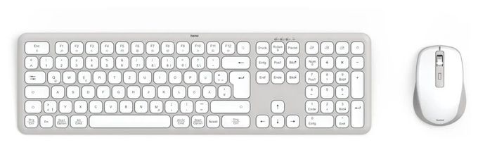 Heimbüro Tastatur RF Wireless + Bluetooth 2.4 GHz  173066 WKM-550 (Grau, Weiß) 