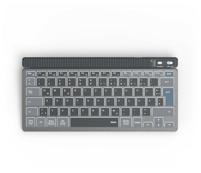 LED Heimbüro Tastatur Bluetooth 2.4 GHz (Anthrazit, Schwarz, Blau) 173067 WK-700 