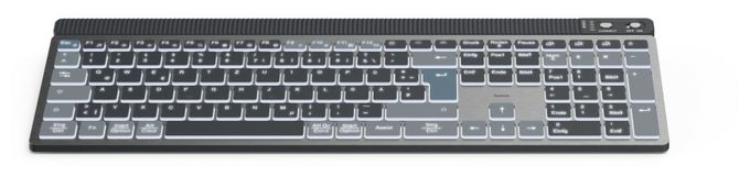 LED Heimbüro Tastatur Bluetooth 2.4 GHz (Anthrazit, Schwarz, Blau) 173068 WK-750 