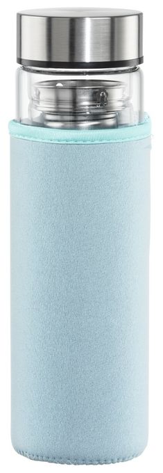 Borosilikatglas, Silikon  181598 Trinkflasche 0,45l (Blau, Transparent) 