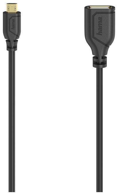 0,48 Gbit/s Stecker Micro-USB A auf USB A Buchse 0,15 m  200613 Flexi-Slim (Schwarz) 