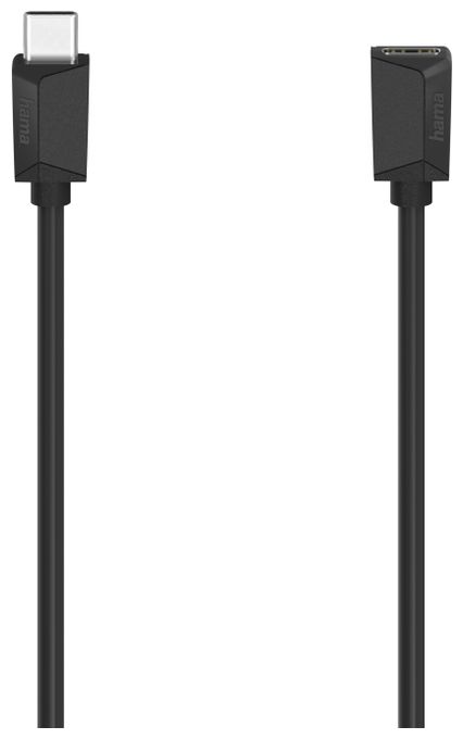 5 Gbit/s Stecker USB C auf USB C Buchse 0,5 m  200782 (Schwarz) 