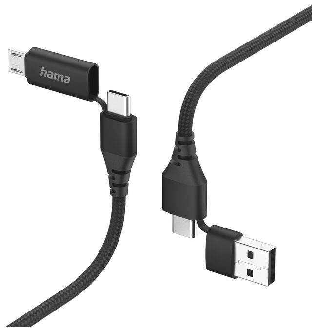 0,48 Gbit/s Stecker USB A/USB C auf USB C/Micro-USB B 1,5 m  201537 (Schwarz) 