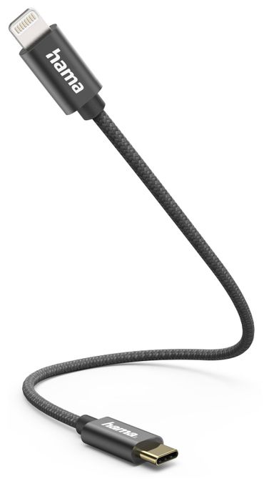 Stecker Lightning auf USB C 0,2 m  201601 (Schwarz) 