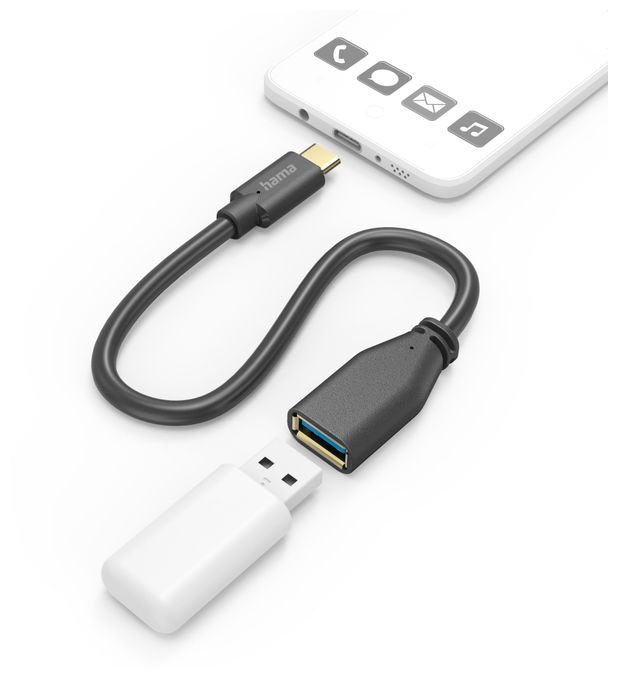 5 Gbit/s Stecker USB C auf USB A Buchse 0,15 m  201605 (Schwarz) 