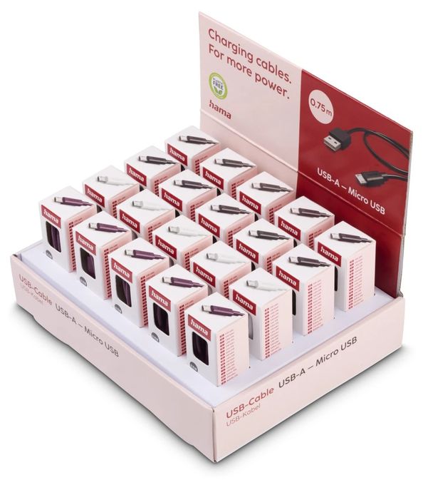 0,48 Gbit/s Stecker Micro-USB B auf USB A Buchse 0,75 m  201729 (Schwarz, Weiß) 
