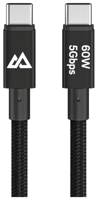 5 Gbit/s Stecker USB C auf USB C bis 60 W 1,2 m  201764 (Schwarz) 