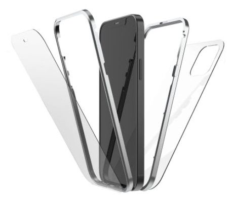 Cover für Apple iPhone 13  217009 360° Glass (Silber, Transparent) 