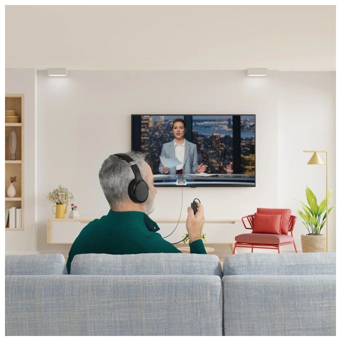 Over Ear Kopfhörer Kabelgebunden  221846 Fernseh (Schwarz) 