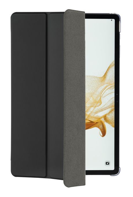 Folio aus Kunststoff für Samsung Galaxy Tab S9 FE+ bis 31,5 cm (12.4") mit Klappverschluss (Schwarz, Transparent) 222007 Fold Clear 