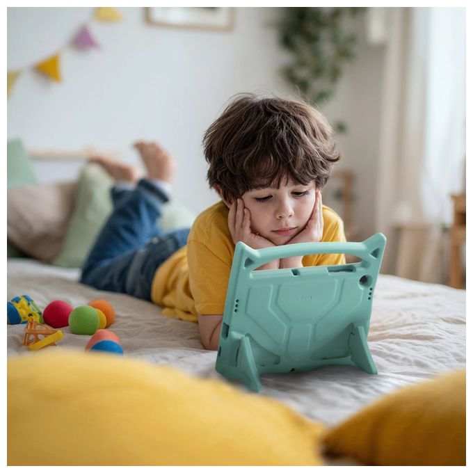Schutzhülle aus EVA (Äthylen-Vinylazetat), Polycarbonat (PC) für Samsung Galaxy Tab A11+ 11" bis 27,9 cm (11") Kratzresistent, Schockresistent, Schlagfest (Türkis) 231050 Tablet-Hülle Kids 