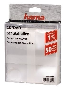 CD/DVD Protective Sleeves, Pack of 50 