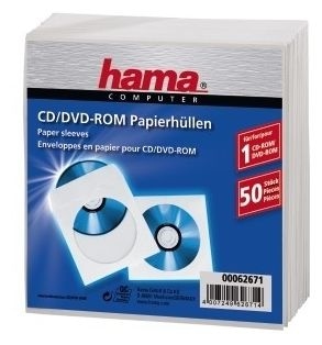 CD-ROM Paper Sleeves 50, White 