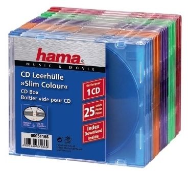 CD Slim Box Pack of 25, Coloured 