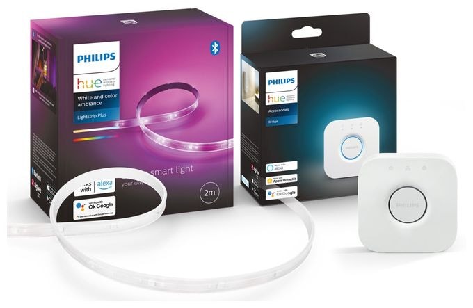 LED Universalstreifenleuchte 2000 mm DC Hue Bridge Bundle White & Color Ambiance + Hue Bridge 