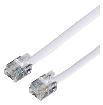 Modular male plug (US6p4c) - modular male plug (US6p4c), white 10 m 