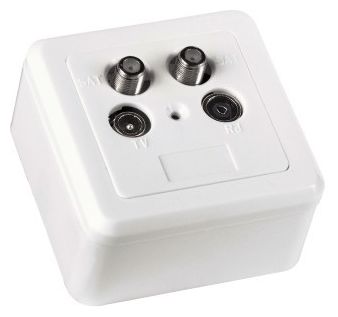 SAT Terminal Socket, pure white, gold-plated 