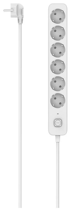 Steckdosenleiste, 6-fach, Schalter, 1,4m, Weiß 