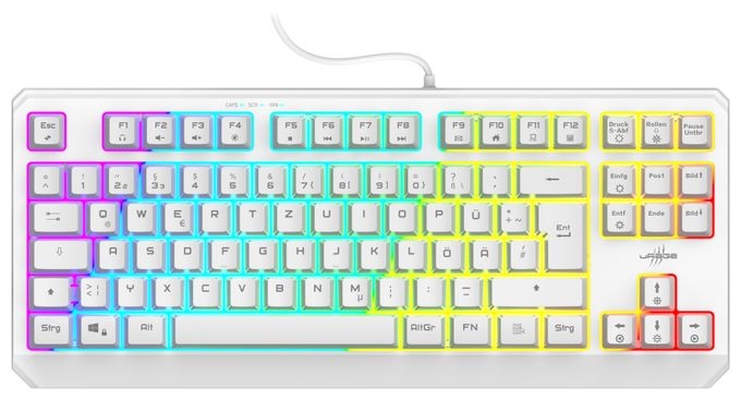 RGB-LED Gaming Tastatur USB  uRage Exodus 220 TKL (Weiß) 