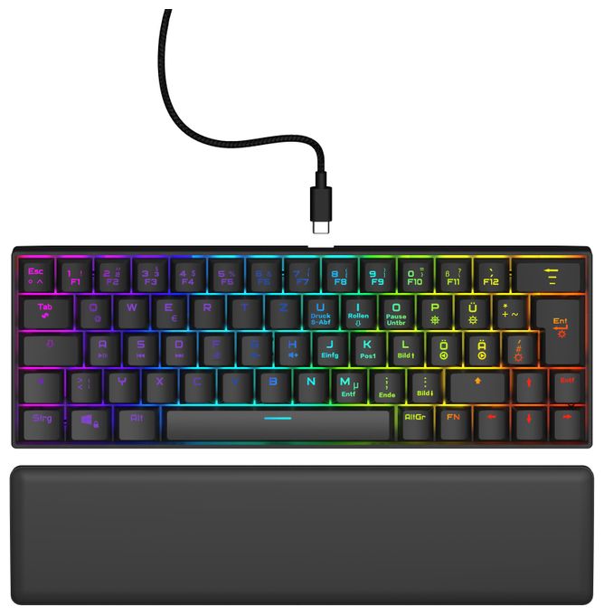 RGB-LED Gaming Tastatur USB  uRage Exodus 760 (Schwarz) 
