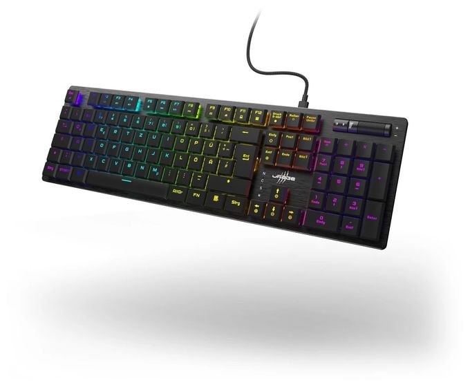 RGB-LED Gaming Tastatur USB  uRage Exodus 910 Low Profile (Schwarz) 